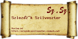 Szlezák Szilveszter névjegykártya